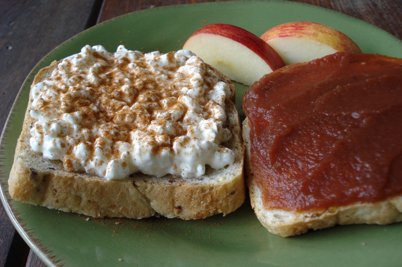 Cottage Cheese Apple Butter Sandwich Real Food Tastes Good