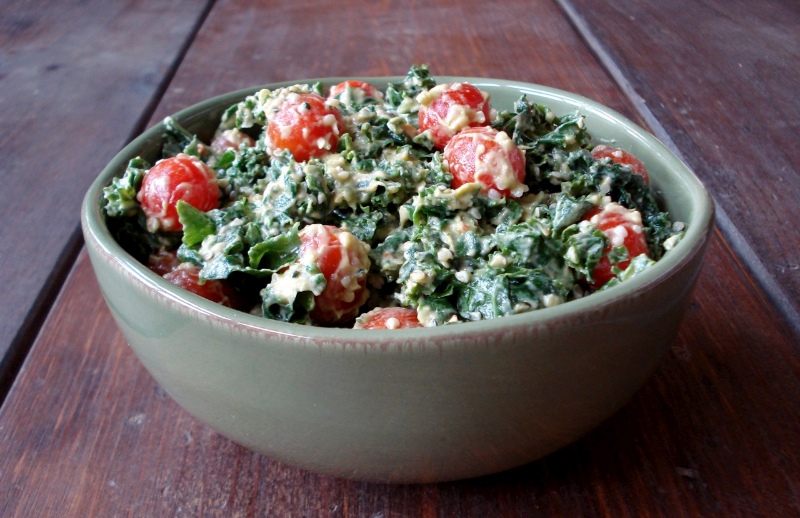 Wilted Kale Salad w/ Creamy Chipotle Dressing