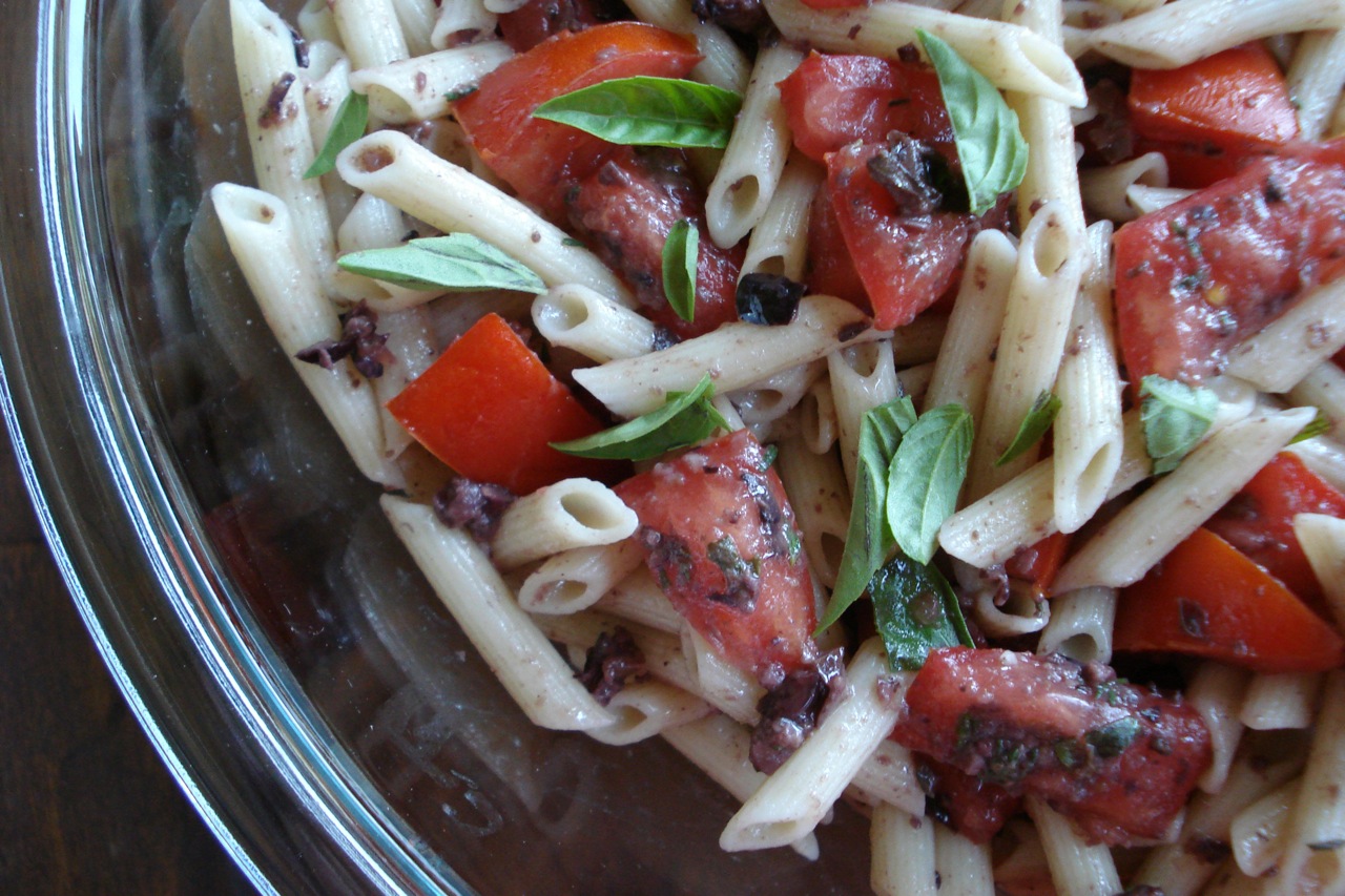 Pasta w/ Summer Tomatoes and Olivada