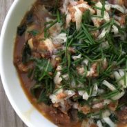 Garlic & Bread Soup w/ Chorizo & Kale
